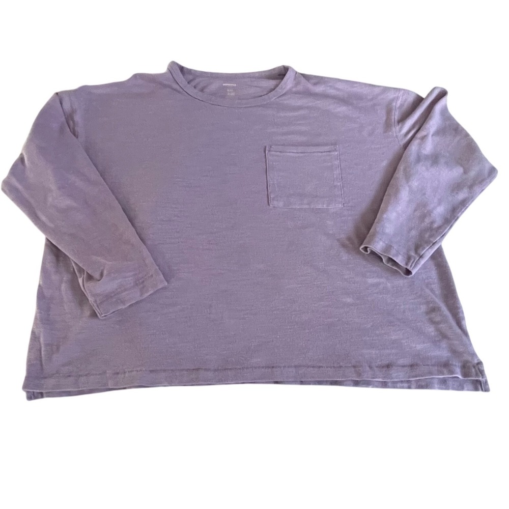 Sonoma Goods For Life Long‎ Sleeve Pocket T Shirt Lavender XXL Cotton blend
